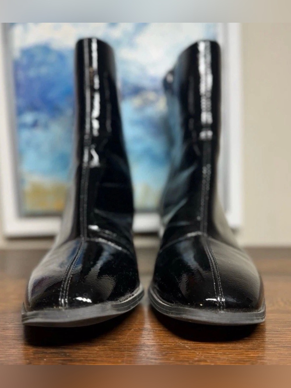 Vintage Worthington “Noya” Women’s Black Patent Leather Ankle Boots - Picture 8 of 15